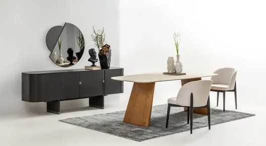 Product img 1, Delta Antrasit Meşe Yemek Odası Takımı